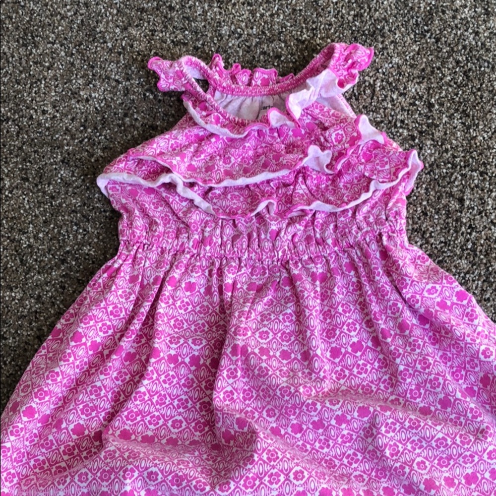Pink and white toddler girl dress